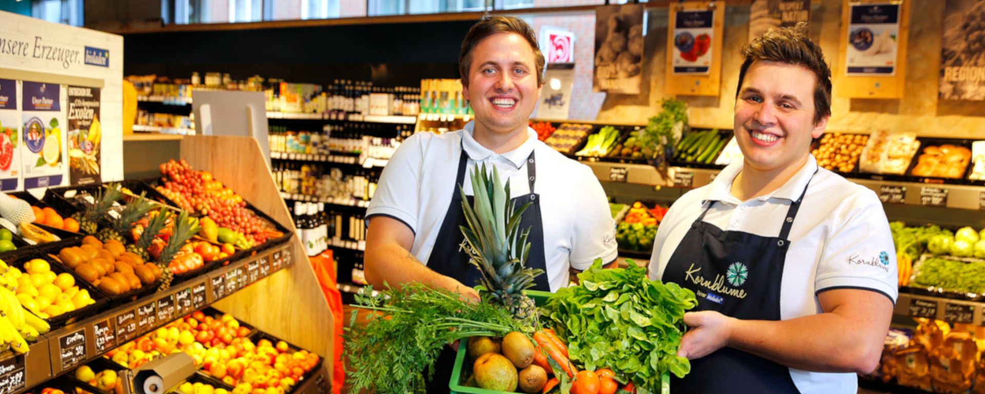 Simon und Vincent Kornblume Lingen Gemüse